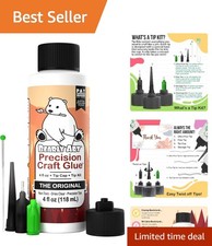 Archival Quality Craft Glue - 4oz Flexible  Wrinkle Resistant with Metal Tip