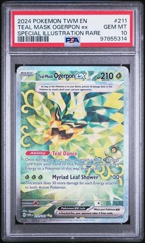 2024 POKEMON TWM EN-TWILIGHT MASQUERADE #211 TEAL MASK OGERPON EX PSA 10