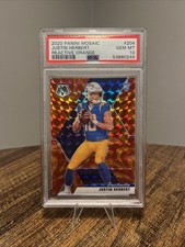 Justin Herbert 2020 Panini Mosaic Reactive Orange Rookie Card #204 PSA Gem MT 10. rookie card picture