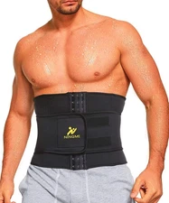 Waist Trainer for Men Sweat Belt - Sauna Trimmer Stomach Wraps Workout Band M...