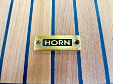 Brass Horn Plate Sign Classic Boat Narrowboat River Safety BSS