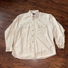 Ivory vintage five-brother flannel button-down shirt with long sleeves, two chest flap pockets, and button-down collar.