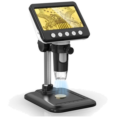 4.3'' LCD Digital Coin Microscope 1000X with 8 LED Lights for Detailed Viewing