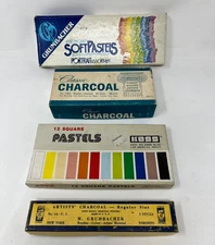 Vtg Grumbacher SOFT Portrait Set PASTELS~30 Half-Length + Extra Set & Sticks Lot