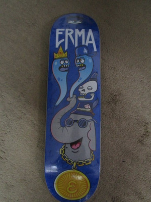 ERMA Skateboard Deck Cartoon Art Design Blue Graphic Art Theme Collector SEALED