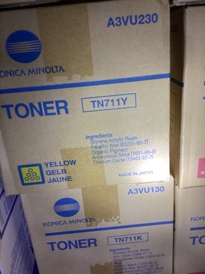 Konica Minolta TN711Y A3VU230 Toner Cartridge Bizhub C654 C654e C754e Yellow
