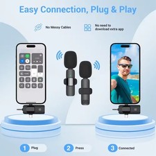 Lavalier Microphone Wireless Audio Video Recording Mini Mic For Android/iPhone
