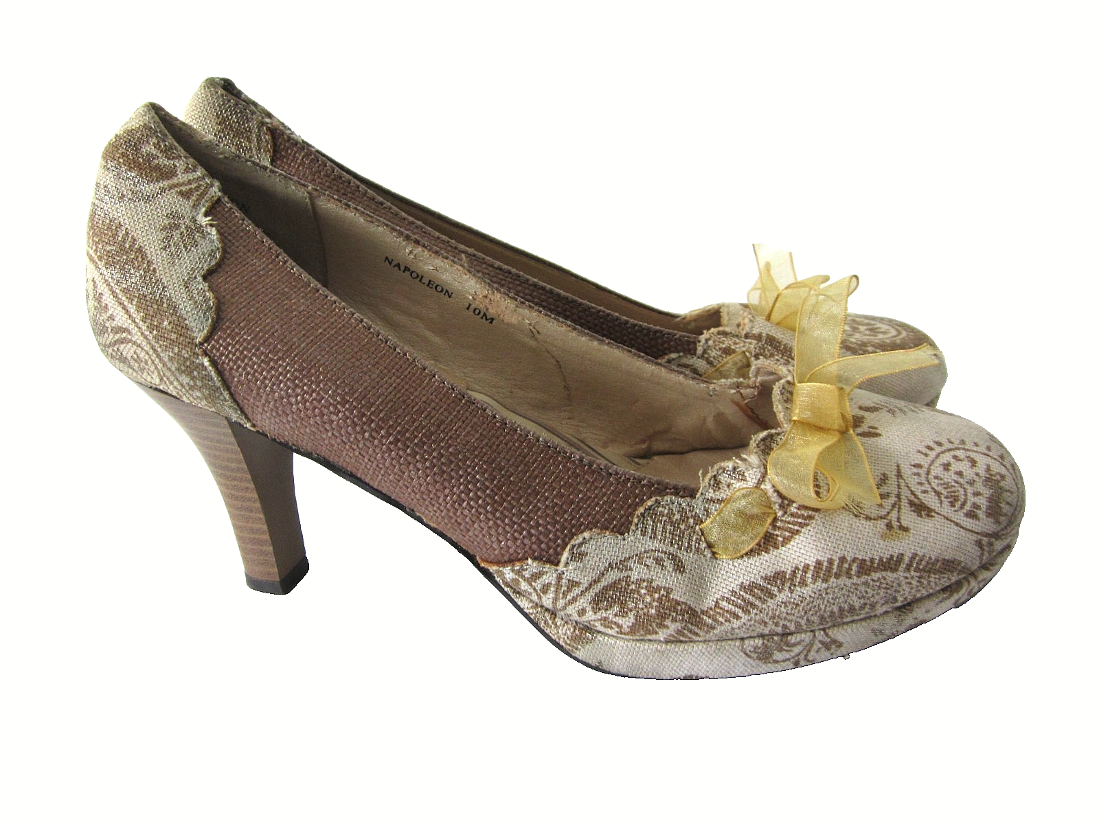 SAOLA BKE suola Napoleon décolleté tacco Y2K vintage paisley bordo nastro floreale taglia 10