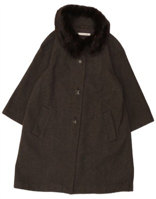 Marella Womens Loose Fit Overcoat UK 14 Large Grey Wool FF07
