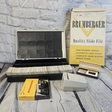 brumberger slide case With Slides And Viewer