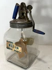 Antique Original ELGIN Thick Glass 6 Qt. Butter Churn  Wooden Handle and Beater