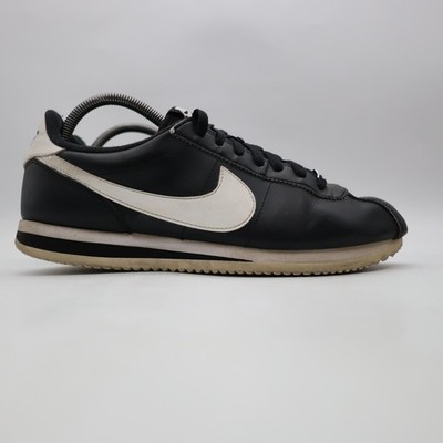 Nike Cortez Basic Men's Size 9 Black White Leather Athletic Sneakers 819719-012