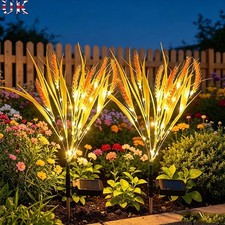 2X Solar Garden Lights Decor LED Wheat Ear Lamp Garden Ornaments for Yard, Patio