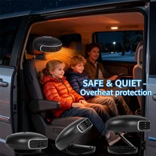 360° Rotary Portable 12V Car Heater & Defroster, 150W Fast Heating & Cooling Fan