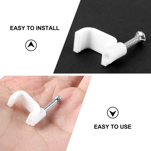 500pcs Clips Kabelbewirtschaftung Clips Stahlstahl Nagelkabelclip Clip - Afbeelding 9 van 12