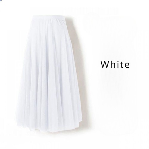 Women Mesh Long Skirt Big Swing Gauze Tulle Elastic High Waist Midi Casual - Afbeelding 1 van 31