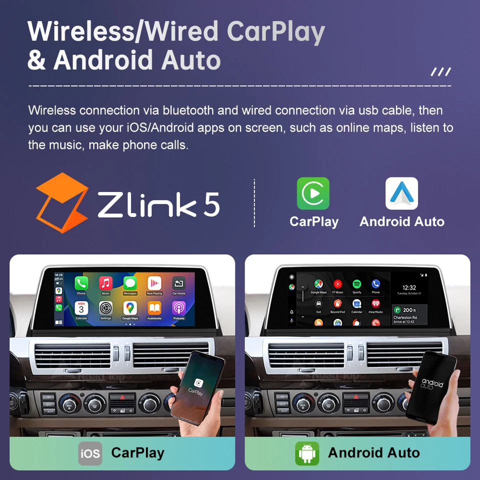 Android 13 Wifi Carplay Multimedia Touch Screen For BMW 7 Series E65 E66 2005-09 - Image 2 of 4