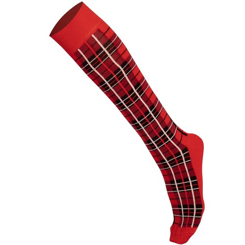 Calzini alti a pettine misocks design tartan a quadretti ginocchio cotone - Foto 18 di 33
