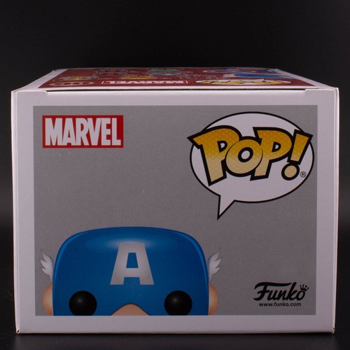 Funko Pop Marvel Universe #06 Captain America Vinyl Bobblehead w/protector - Picture 5 of 6