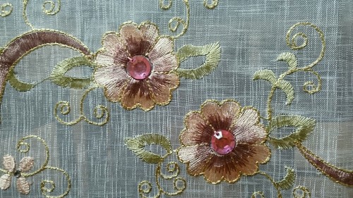 Polyester Embroidery Jeweled Rhine Stone Floral 72x90" Tablecloth Napkins Party - Picture 12 of 12
