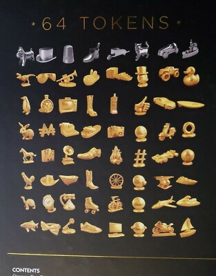 Hasbro Gaming Monopoly 64 Pieces Signature Token Edition Board