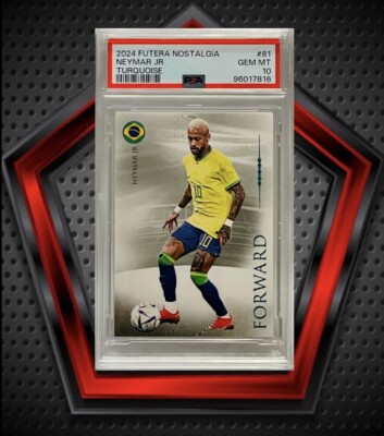 Neymar Jr *9/40* 2024 Futera Nostalgia Turquoise *PSA 10* 81
