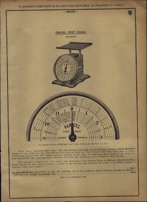 1913 PAPER AD Parcel Post Scale Delmar Black Enameled Zones Mileage Cost Dial
