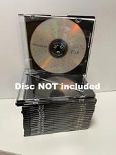 20 Slim CD DVD Disc Storage Cases; Black Tray