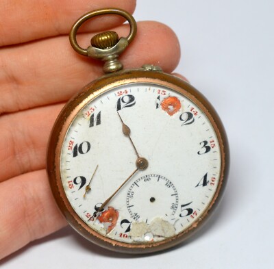 LARGE 1920s THIEL BRANDED 7 JEWELS MECHANICAL OLD POCKET WATCH
