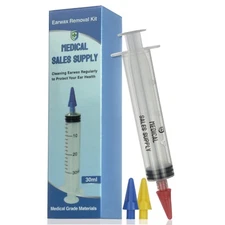 MSS Ear Wax Removal Syringe Kit - Safe Home Ear Cleaning - 3 Family Tips Include