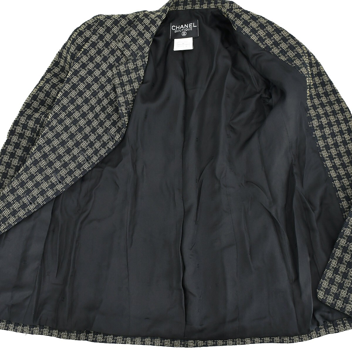 Chanel Single Breasted Jacket Black 95A #36 182936 | eBay