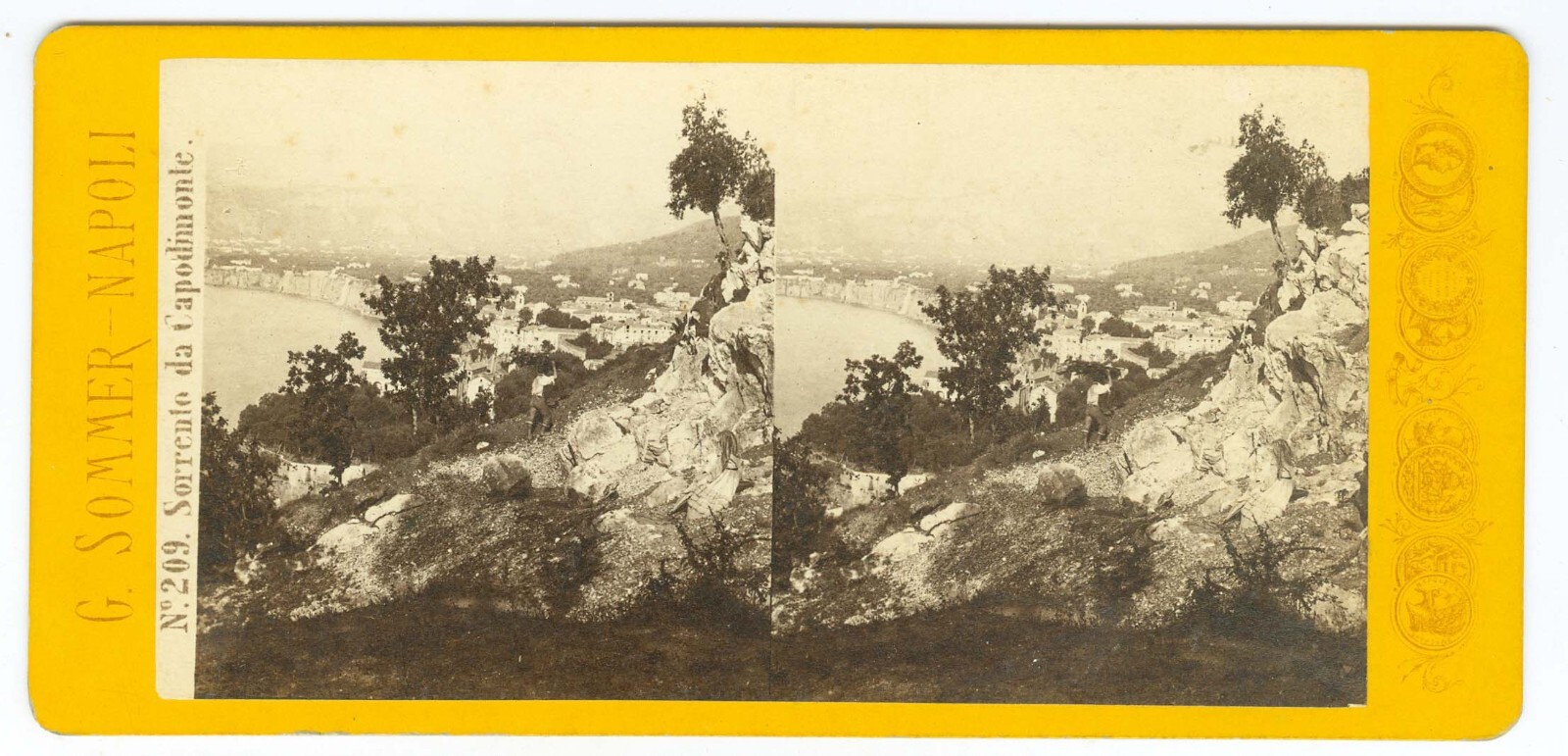 G1383~ ITALY - G. SOMMER – Sorrento de Capodimonte c.1860 Stereoview