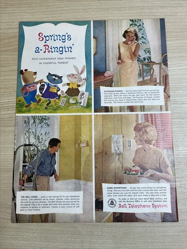 Bell Telephone System Spring's A Ringin 1962 Vintage Print Ad Life Magazine