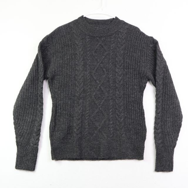 Brave Soul Sweater Womens Large Grey Long Sleeve Cable Knit Crewneck London