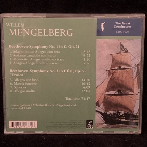 BEETHOVEN Symphonies #1 & 3 - WILLEM MENGELBERG (1940) - CD 2001 - Foto 2 di 3