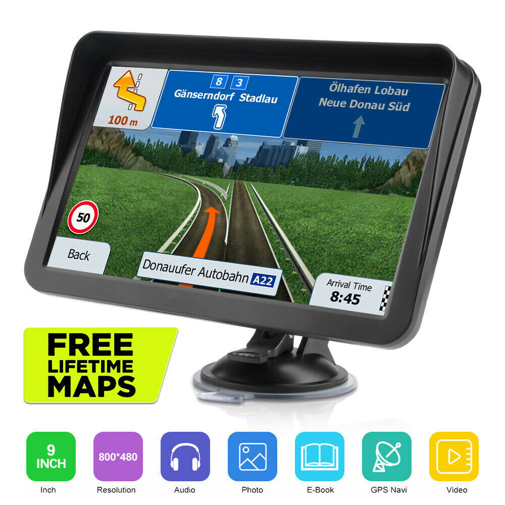 9" Inch Car & Truck GPS Navigation Navigator Sat Navi 8GB 256MB Canada Mexico US