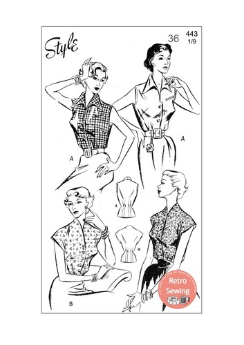 1950's Sleeveless Blouse Sewing Pattern - Bust 36 - Picture 2 of 3