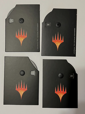mtg card life counter MTG Life Counter Wheel Dial Count Down Commander MTG Set 4 Black CMD 40  Spindown