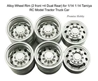 Alloy Wheel Rim (2 front +4 Dual Rear) for 1/14 1:14 Tamiya RC Tractor Truck Car