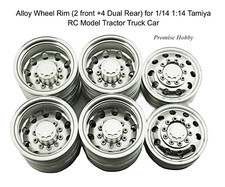Alloy Wheel Rim 2 Front 4 Dual Rear For 114 114 Tamiya Rc Tractor Truck Car