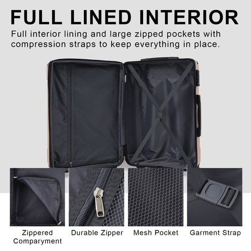 Hardshell Luggage, Lightweight Durable ABS Suitcases with Double Wheels, Expanda - Picture 9 of 9