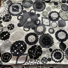 Fabric Lot 3 Yds 8 Ins 58 W Blk Gray White Abstract Polyester Apparel Fabric