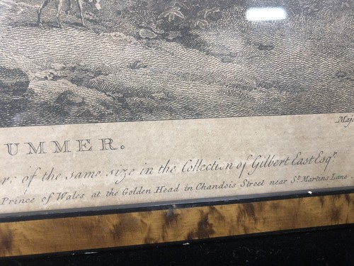 ANTIKER SOMMER. GRAVUR Landschaftsszene T.DUR GRAVEUR 9,5" x 9" GERAHMTE Kunst  - Bild 4 von 12