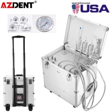 Portable Mobile Dental Delivery Unit 4Hole 3Way Syringe Suction& Air Compressor