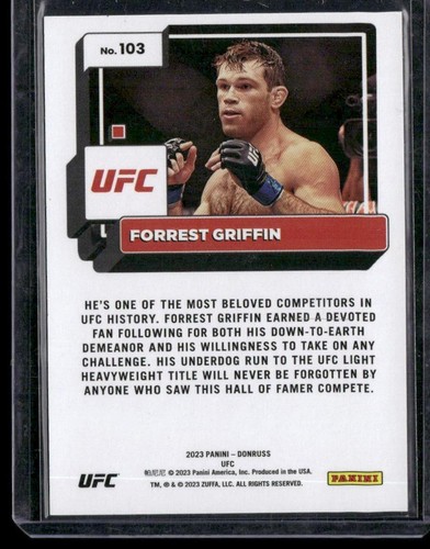 2023 Donruss UFC #103 Forrest Griffin Holo Red - Picture 2 of 2