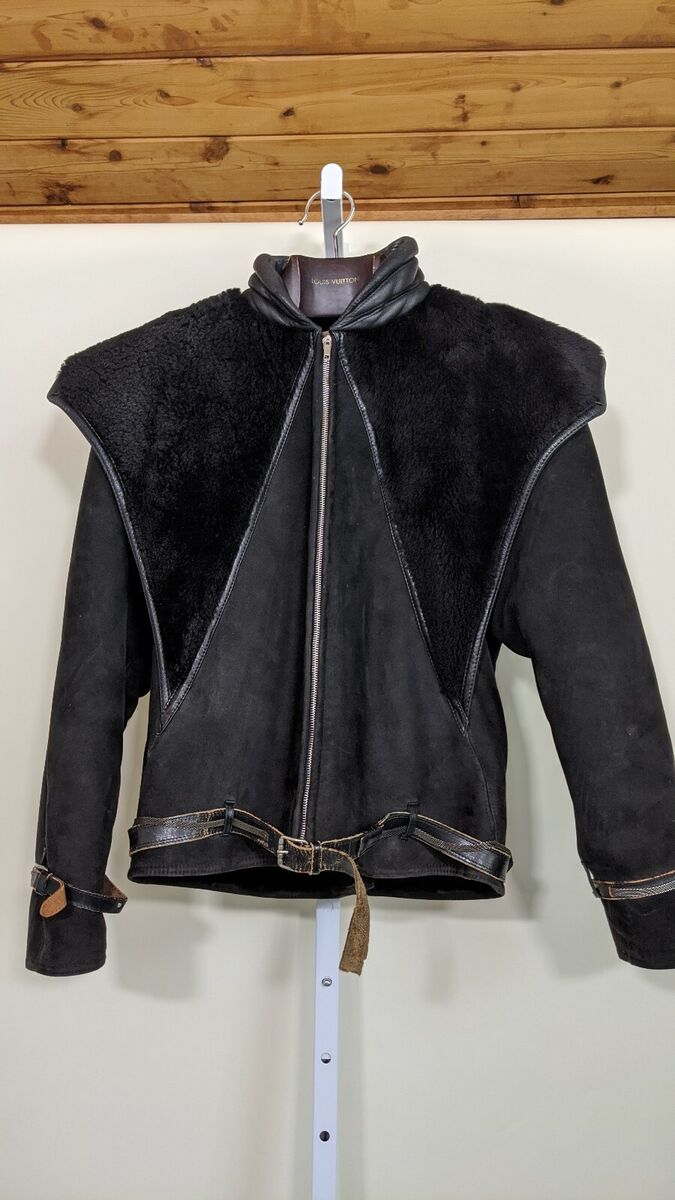 Gianni Versace Archive Vintage 80s Shearling Leather Chain Belt Jacket Gianni Versace Archive Vintage 80s Shearling Leather Chain Belt Jacket