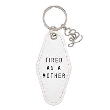 - Face to Face Faux Leather Vintage Motel Style Key Tag Key Ring 3.5" Long Ti...