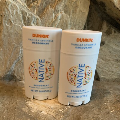 2X Native Dunkin' Deodorant, Aluminum Free, Vanilla Sprinkle, 2.65 oz