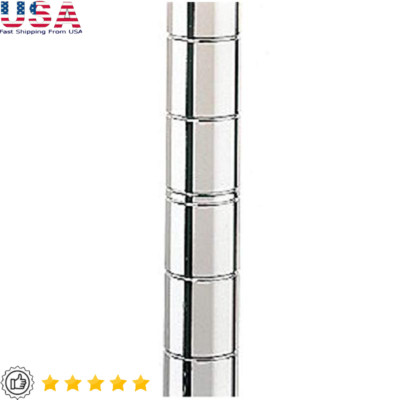 Commercial Grade Chrome Wire Shelf Posts 74 Inch Caster Ready Durable Storage US