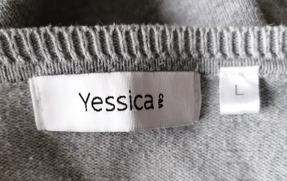 Strickjacke " Yessica" Gr. L Baumwolle Nylon Grau Perlmuttknöpfen - Bild 4 von 4